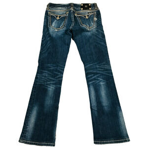 Miss Me Women's 29 Bootcut Blue Jeans Low Rise Rhinestone Studs JPW5078 Y2K U